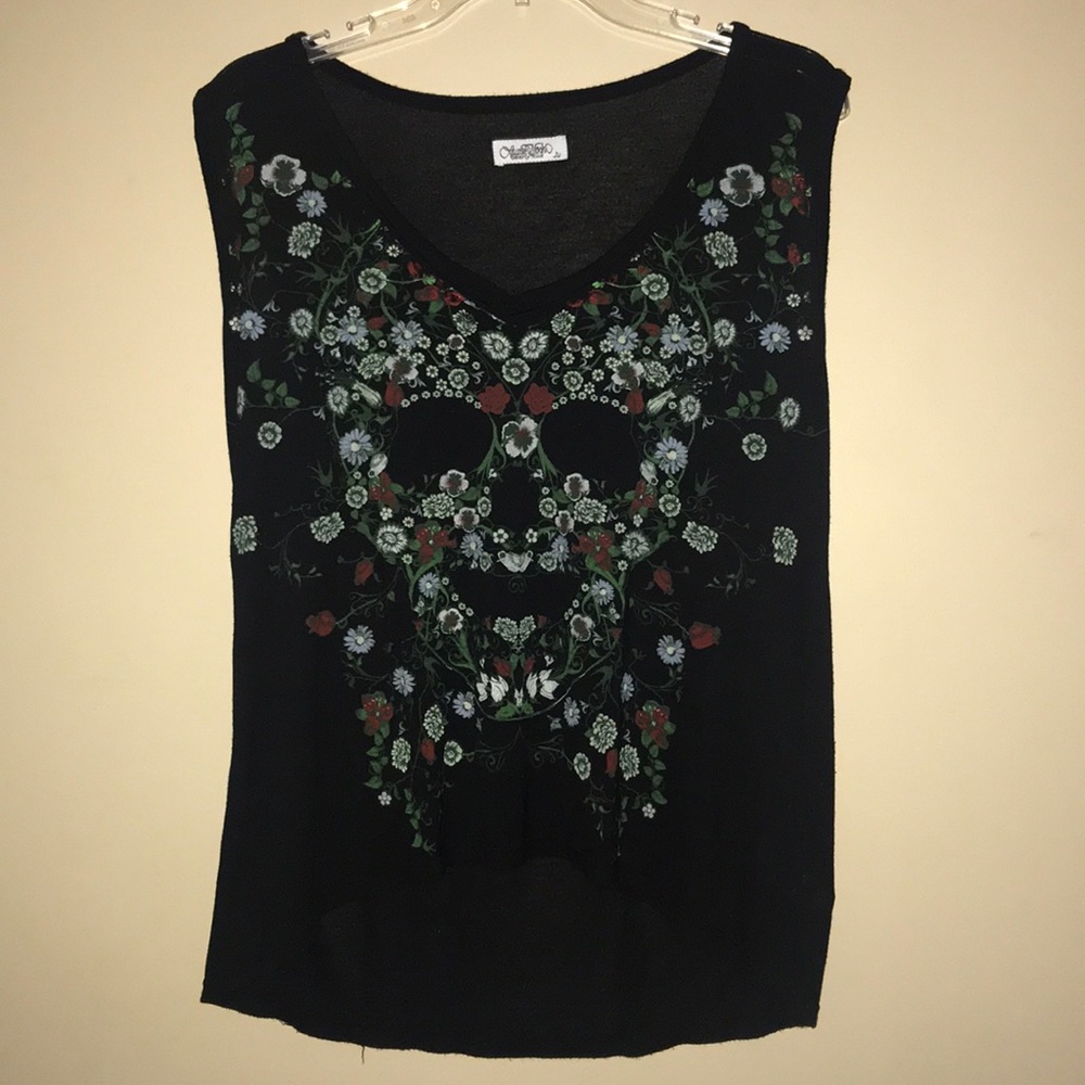Lauren Moshi Floral Skull Top